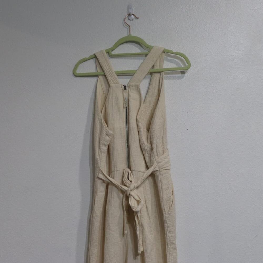 Anthropologie Cream Demi Textured Jumpsuit Sz 12 - Picture 10 of 14